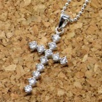 シルバー925 CZクロスペンダントトップ OTs-72☆