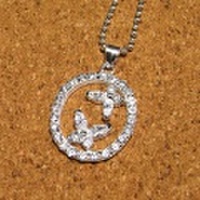 シルバー925 CZバタフライペンダントトップ5-563