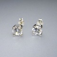 シルバー925 ジルコニアピアス ラウンド6mm 6-104