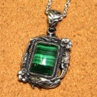 シルバー925 マラカイト ハンドメイドペンダントトップ ST-242