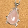 シルバー925 ローズクォーツ ハンドメイドペンダントトップ ST-381