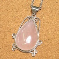 シルバー925 ローズクォーツ ハンドメイドペンダントトップ ST-381