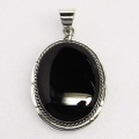 シルバーアクセサリー Silver925 オニキスペンダントトップ ST-038