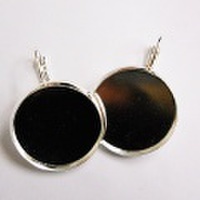 シルバーピアス２　ラウンド　丸【大】20mm　合金素材【メール便不可】ハンドメイド☆手作りアクセサリー ジュエリー グルーの土台【粘土グルーデコアクセサリーの土台】
