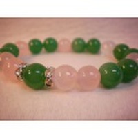 ジェダイド（翡翠）・ローズクォーツ・ブレスレット
