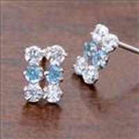 ジェムケリーホワイトゴールドブルートパーズピアス