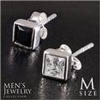 ジェムケリー選べるメンズスクエアピアス(片耳用)