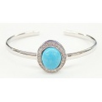 スリーピングビューティートルコ石 CZ バングル