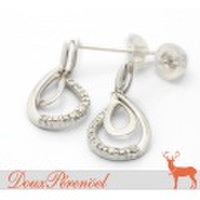 ダイヤモンド デザイン ピアス K18WG D:0.085 D:0.085 【Diamond】【18金ホワイトゴールド】【レディース】【女性】