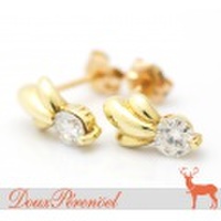 ダイヤモンド デザインピアス K18YG D:0.15 D:015 【1粒】【一粒】【18金イエローゴールド】【レディース】【女性用】