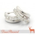 ダイヤモンド フープピアス Pt900 D:0.22 D:0.22【プラチナ】【Diamond】