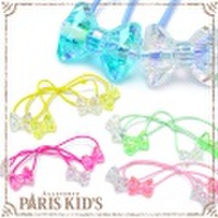 ツインカラー クリア ミニ リボン ヘアゴム 小 ２個セット ymgir colpo