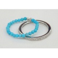 トルコ石リング＆SS CZリングセット