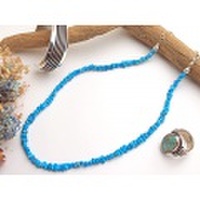 ナバホ　04-0123　パトリシア・レイズ作　オールド・スリーピングビューティー・ターコイズ・ナゲット・ネックレス　全長450~535mm（可変式）