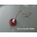 ネックレスTOP蜻蛉玉赤銀箔