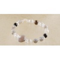 ハートモチーフグレーアゲートレスレット