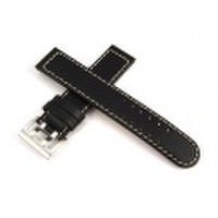 ハミルトン純正ベルト/20mmカーキパイロットオート42mm用ブラックカーフベルトH600646107