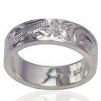 ハワイアンジュエリー 6mmフラットへヴィウェイトスクロールリング