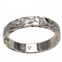 ハワイアンジュエリー オーダーメイド 1.5mm厚 幅4mm プラチナ950 フラットリング