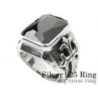 ビッグ クロス リング シルバー アクセサリー ジルコニア 指輪 [シルバーリング] 送料無料