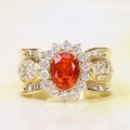 ファイヤーオパール メキシコオパール 0.80ct リング・指輪 11.5号 K18ゴールド 中央宝石鑑別書 【中古】 (208657)
