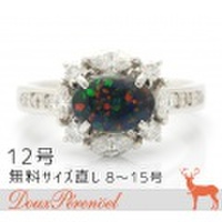 ブラックオパール ダイヤ リング 12号 Pt900 O:1.09 D:0.55 [プラチナ 指輪]