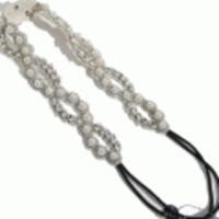 ブランド-Deepa Gurnani【ウェディング】【パーティ】ヘアアクセサリー◆WB022　Wesleyパール＆ラインストンラグジュアリーヘアバンド◆シルバー