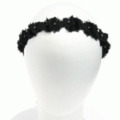 ブランド-Jane Tranヘアアクセサリー◆シフォンブロッサムラインストンヘアバンド◆ブラック