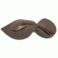 ブランド-Jennifer Ouelletteヘアアクセサリー◆ウールフェルト＆レザーリーフバレッタ◆トープ（グレーベージュ）