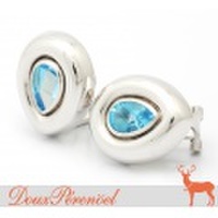 ブルートパーズ デザインイヤリング K14WG 【14金ホワイトゴールド】【レディース】【女性用】