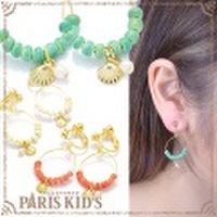 プチ パール シェル ＆ ビーズ フープ イヤリング パリスキッズ本店 原宿 pariskid’s 公式 通販 安い hrtrd