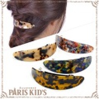 ヘアアクセサリー べっ甲風 オーバル バレッタ ヘアアクセ べっこう マーブル josim