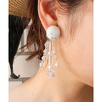 マーブルパーツパールビジューピアス・イヤリング/各2カラー