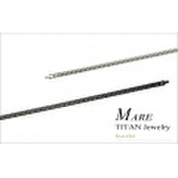 金属アレルギー対応のチタンジュエリー/チタンアクセサリー　男女兼用のユニセックスタイプ 金属アレルギー用　MARE/マーレ　プラチナ/グレー イオンコーティング チタンブレスレット［全長18cm/20cm：6面W喜平 幅6.5mm/1.4タイプ］ ［送料無料］［お取り寄せ商品］
