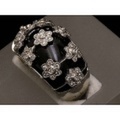 新着値下げ【K18WGホワイトゴールド】指輪　リング　オニキス11.05ｃｔ　ダイヤモンド0.28ｃｔ　11.1ｇ　10号　レディース　02827-0