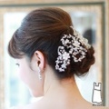 大ぶりブライダルヘッドドレス 髪飾りヘアアクセサリー B-355