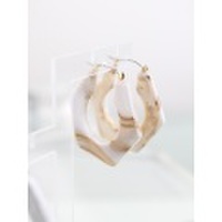 天然石風5角形ピアス(全2カラー)