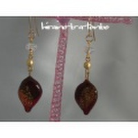 蜻蛉玉赤　ピアス