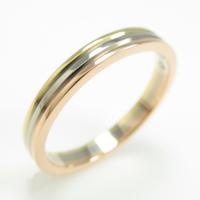 カルティエ スリーゴールド ウェディング リング10％引き