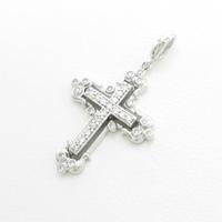 K18WG クロス ダイヤモンドペンダント