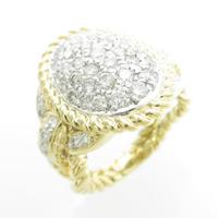 K18YG／PT パヴェ ダイヤモンドリング