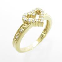 K18YG ハート ダイヤモンドリング