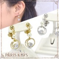 キュービック サークル パール イヤリング josim