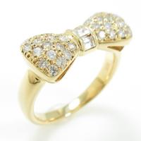 K18YG リボン ダイヤモンドリング20％引き