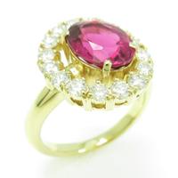 K18YG ルベライトトルマリンリング