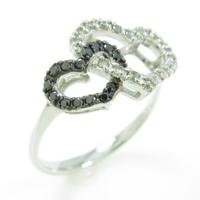 K18WG ハート ダイヤモンドリング