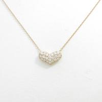 K18PG ハート パヴェ ダイヤモンドネックレス