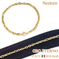【ORO ETERNO】18K 18金 ブレスレット レディース K18 イエローゴールド 18cm Nestore（ネストレ)（BA3018）ゴールドジュエリー イタリアンジュエリー 【ギフト】【送料無料】【参考小売価格135,000円】
