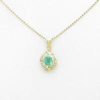 K18YG エメラルドネックレス