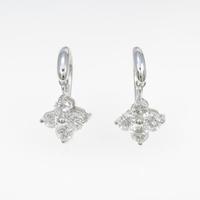 【リメイク】K18WG フラワー ダイヤモンドピアス